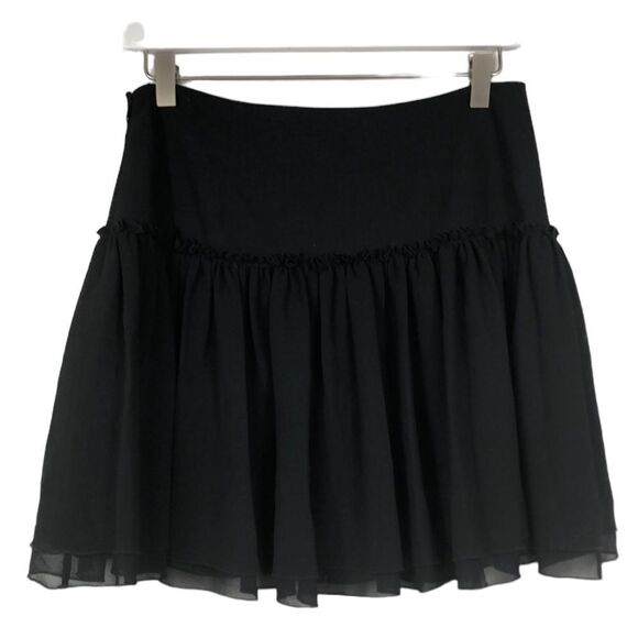 Banana Republic shirred drop waist skirt, size 4, black, lined, side zipper - Picture 5 of 8
